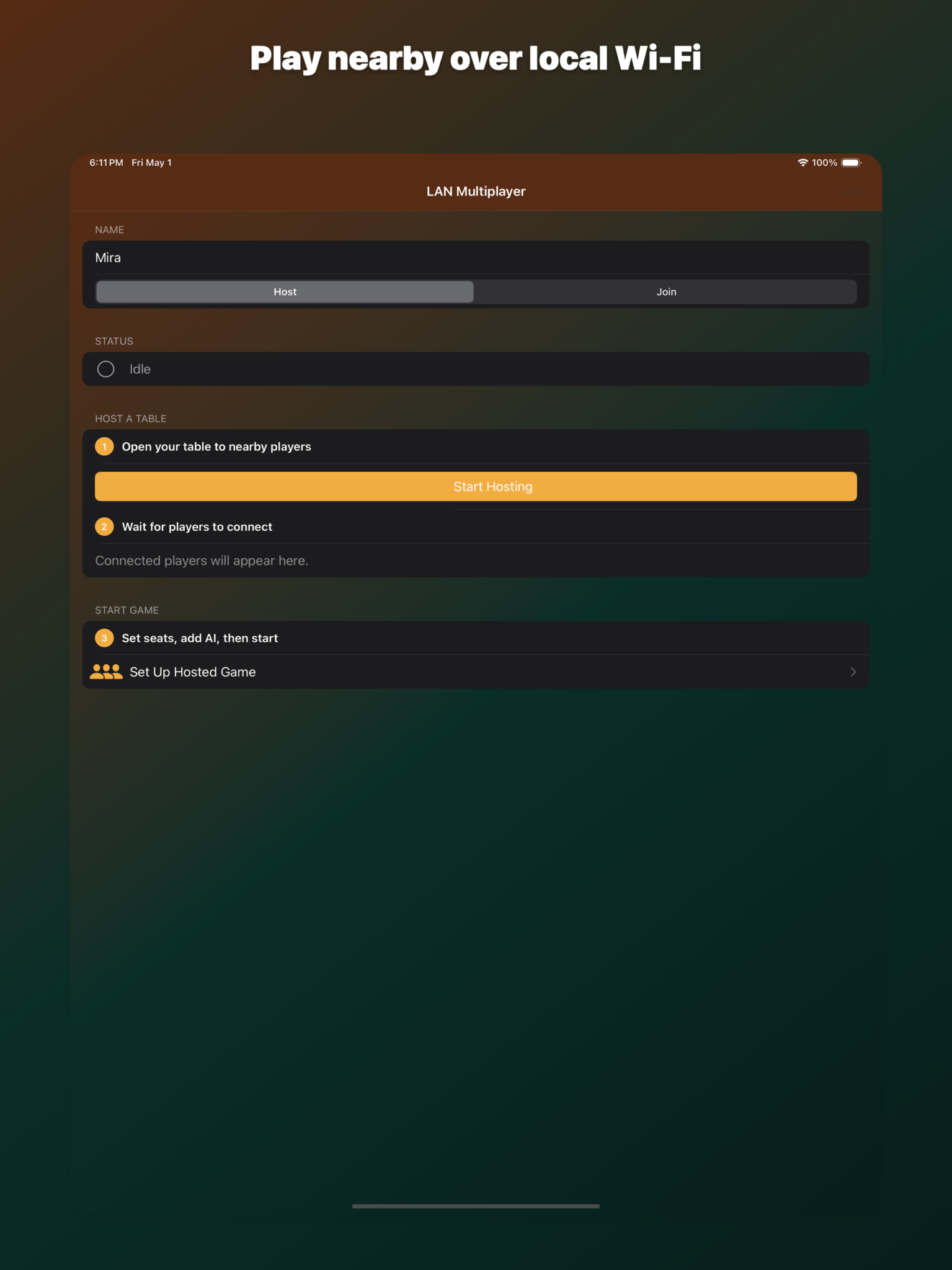 iPad LAN Screen